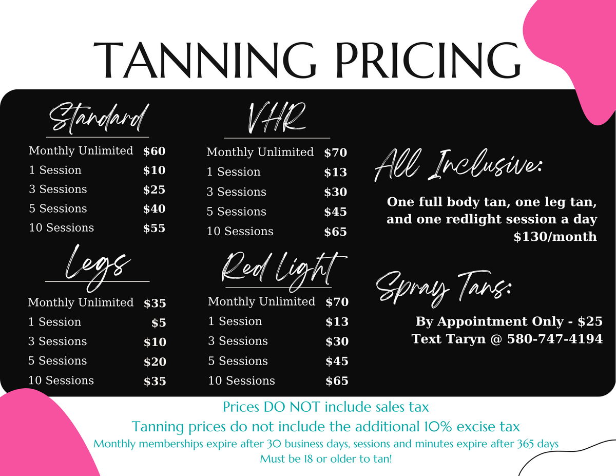 TANNING BEDS – Kynlee's Kreations