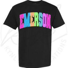 Load image into Gallery viewer, CUSTOM NEON CHECK SCHOOL SPIRIT TEE