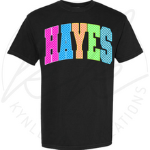 Load image into Gallery viewer, CUSTOM NEON CHECK SCHOOL SPIRIT TEE