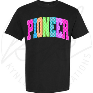 CUSTOM NEON CHECK SCHOOL SPIRIT TEE