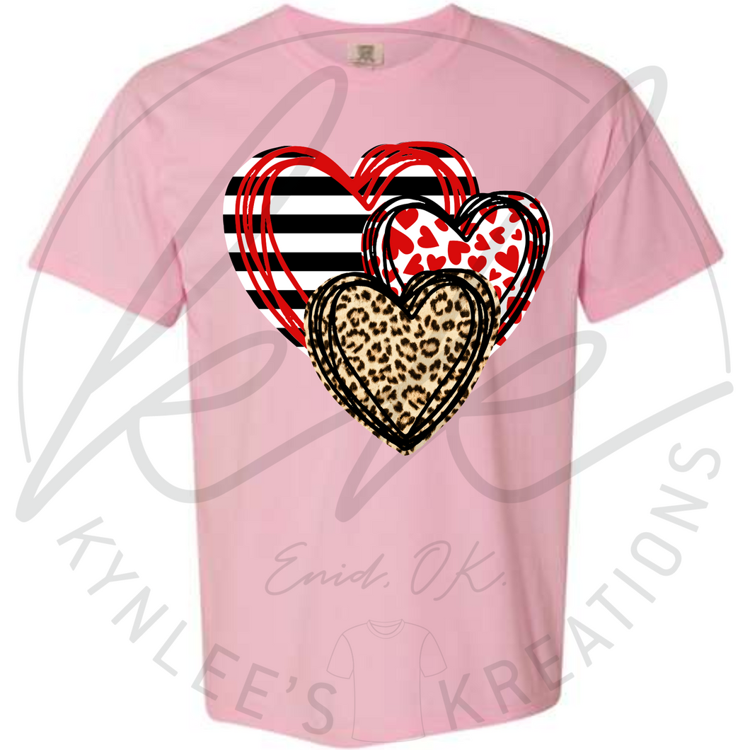 $15 Friday Heart Trio Tee -- MYSTERY COLOR!!!