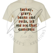 Load image into Gallery viewer, Turkey, Gravy, Beans, and Rolls Tee