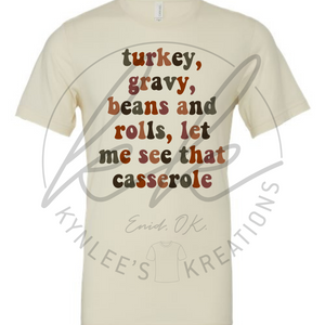 Turkey, Gravy, Beans, and Rolls Tee