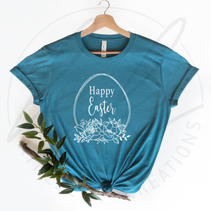 Happy Easter Floral Egg Tee
