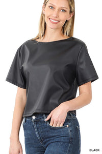 Vegan Leather Crop Top