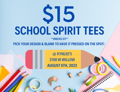 $15 School Spirit Tees 2024
