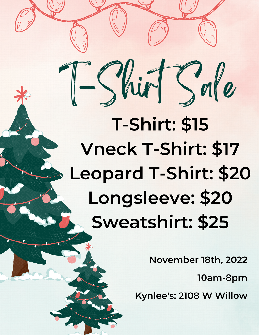 $15 Thanksgiving and Christmas Tees