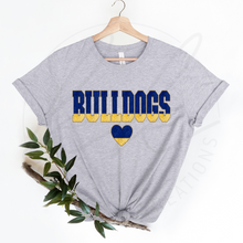 Load image into Gallery viewer, FAUX Chenille Drummond Royal &amp; Gold Letters Tee