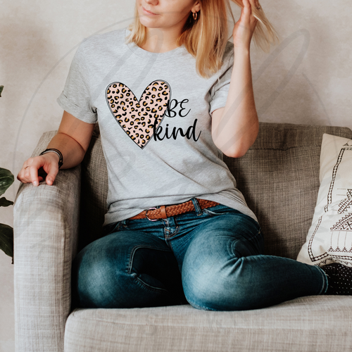 Be Kind Leopard Heart Tee