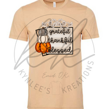 Load image into Gallery viewer, Grateful, Thankful, Blessed Tee