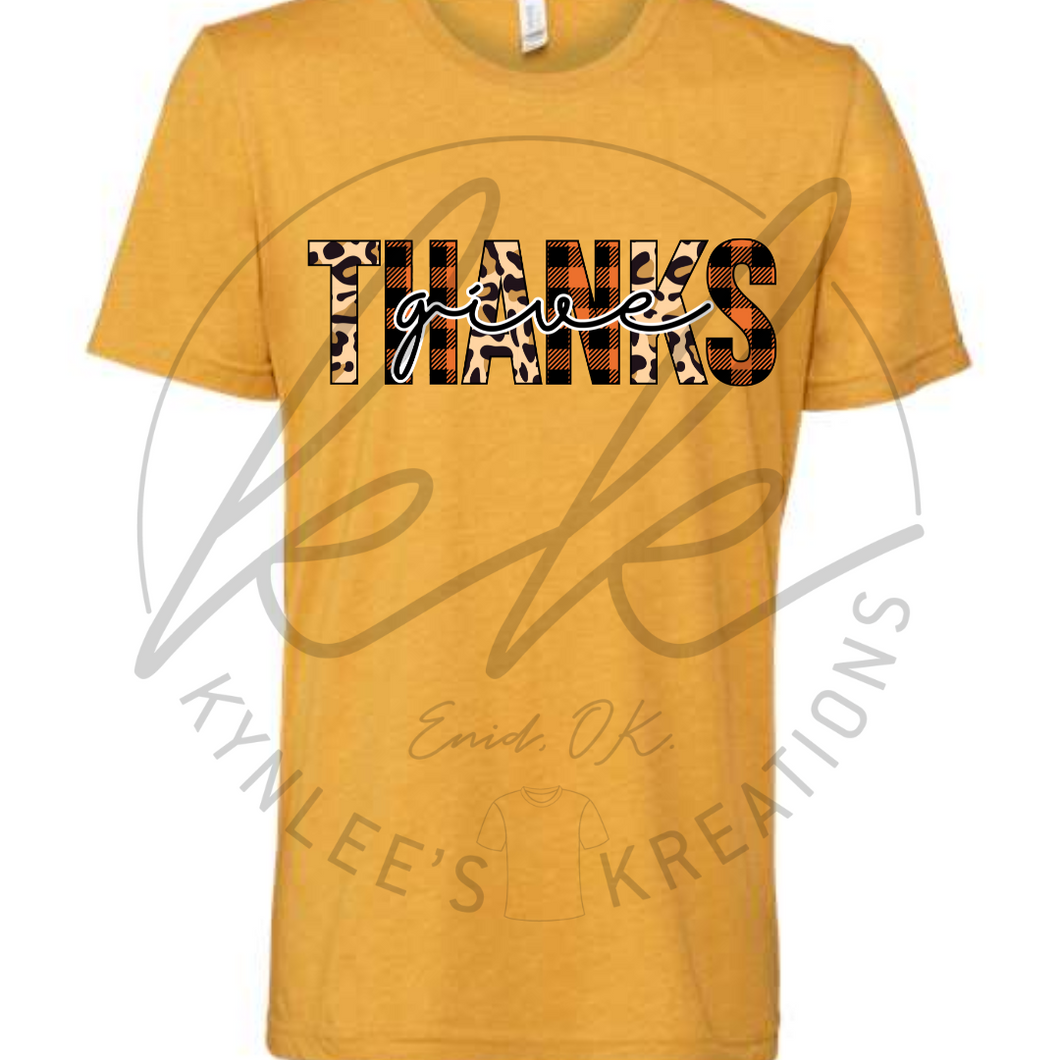 Leopard Give Thanks Tee