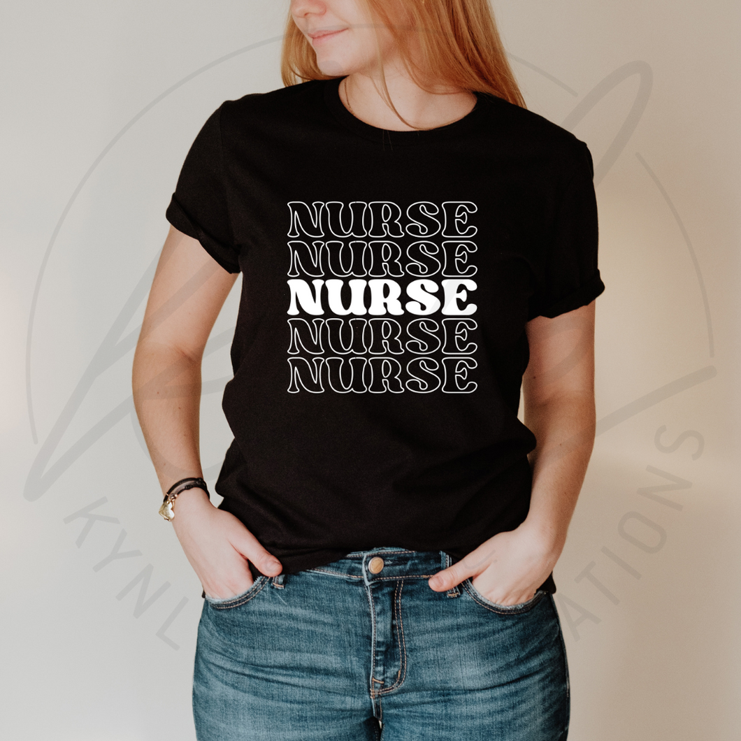 Stacked Nurse Tee