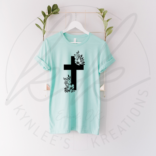 Floral Cross Tee