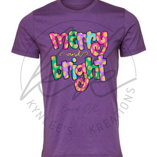 Colorful Merry and Bright Tee