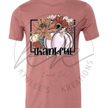 Load image into Gallery viewer, Thankful Floral and Pumpkins Tee