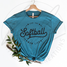 Load image into Gallery viewer, Living That Baseball or Softball Mom Life Tee